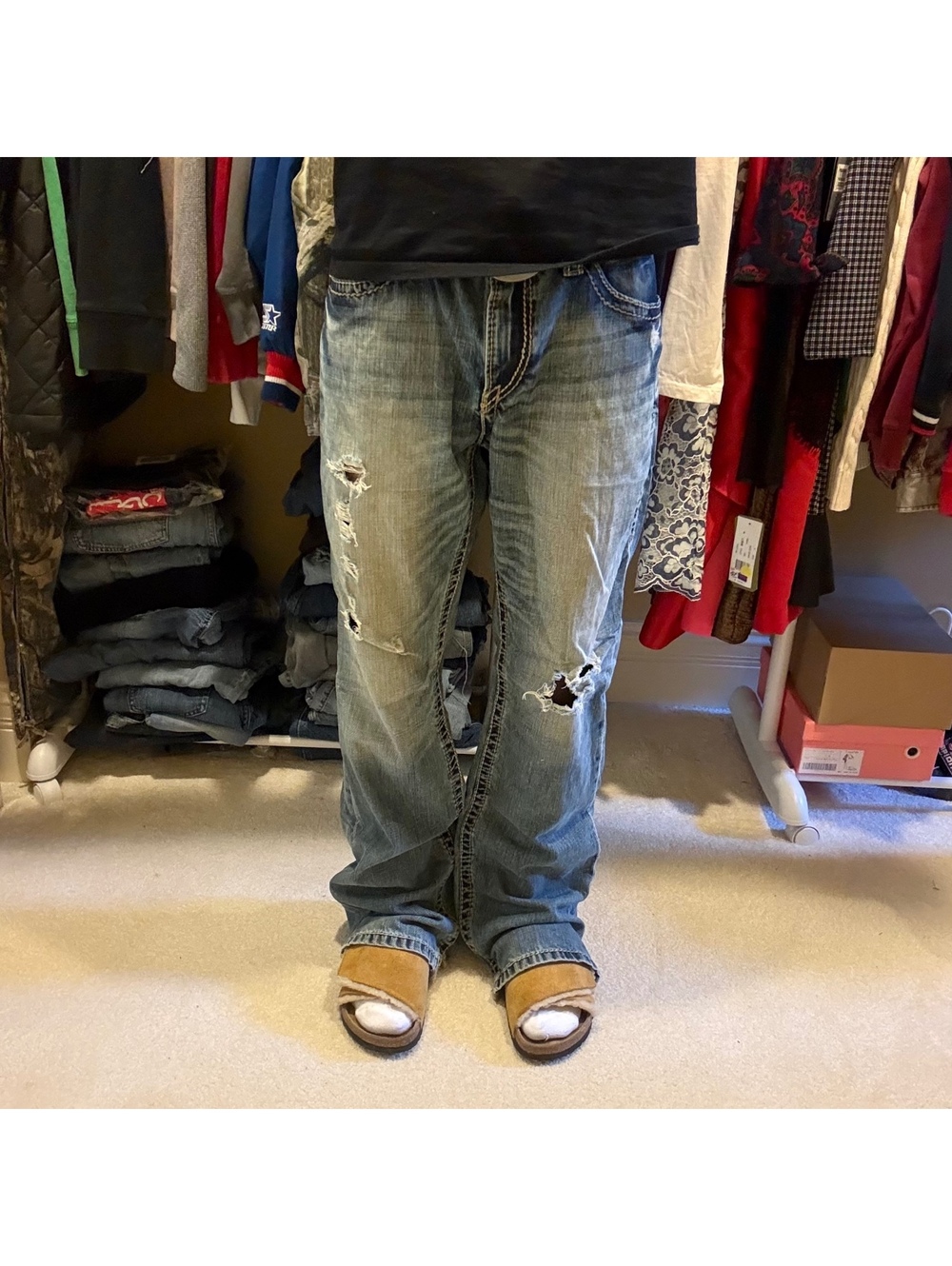 Y2K express Kingston bootcut jeans washed faded distressed